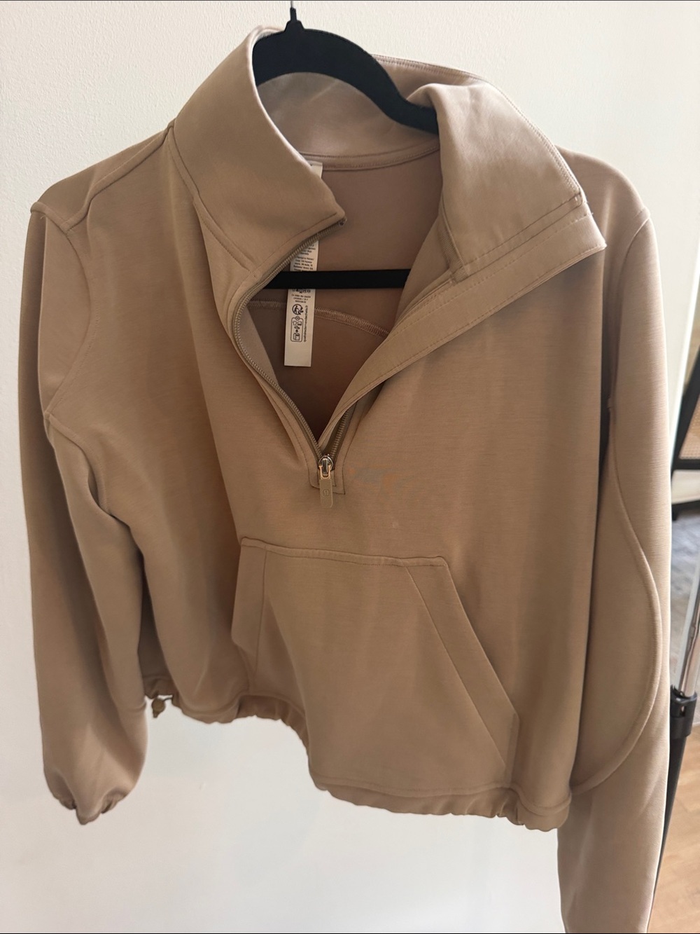 lululemon athletica Tan Quarter-Zip Pullover Hoodie